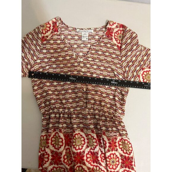 American Rag Printed Romper Sz M Polyester Boho Coastal Beach - Picture 7 of 7